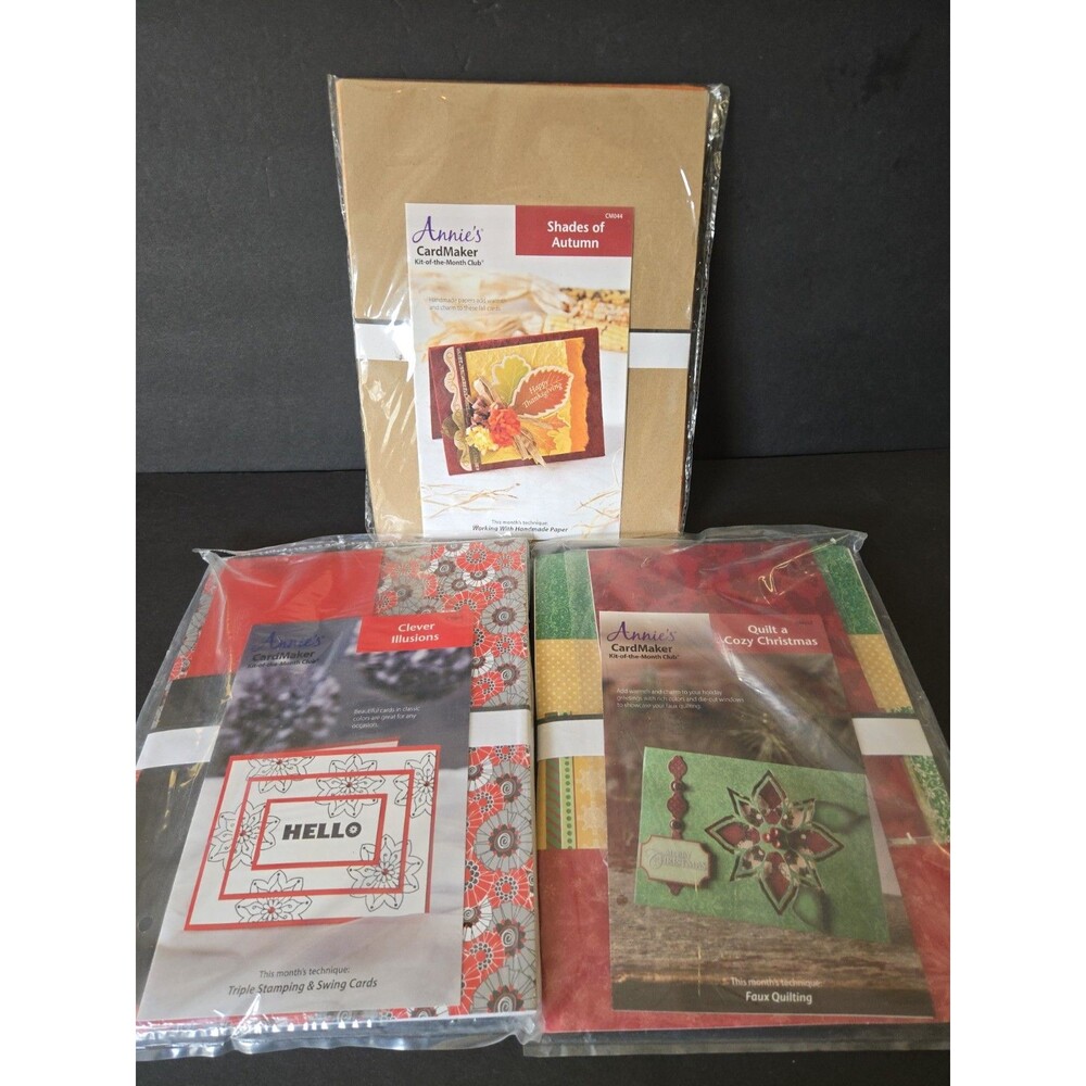 Lot Of 3 BRAND NEW Annie's Cardmaker Kit Of The Month Club CM033, CM060, CM044